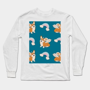 Corgi Unicorn Pattern Edit Long Sleeve T-Shirt